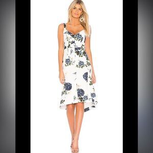NICHOLAS || Floral Flare Midi Denim Dress Size 4